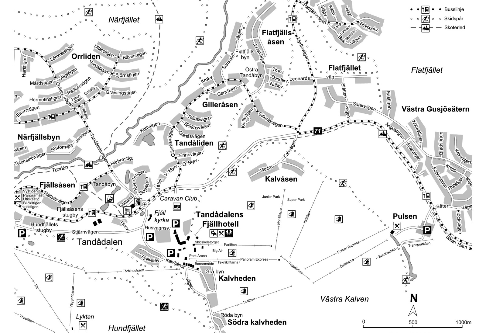 Karta över Tandådalen